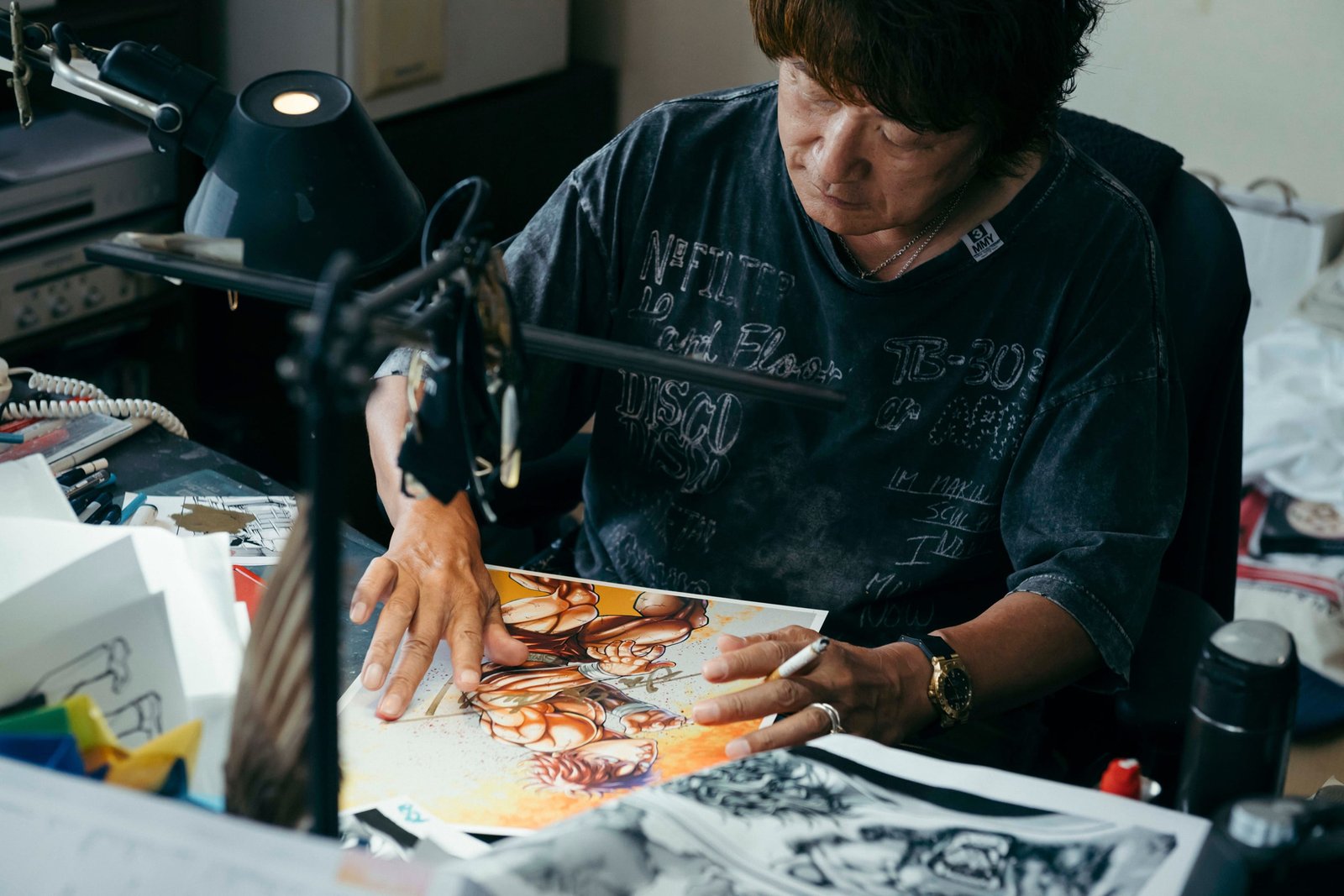 Artist drawing BAKI artwork